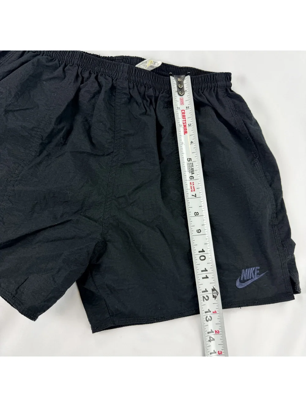 Vintage Y2K 90s Nike Nylon Lined Shorts Size S Black Running Swim Spellout